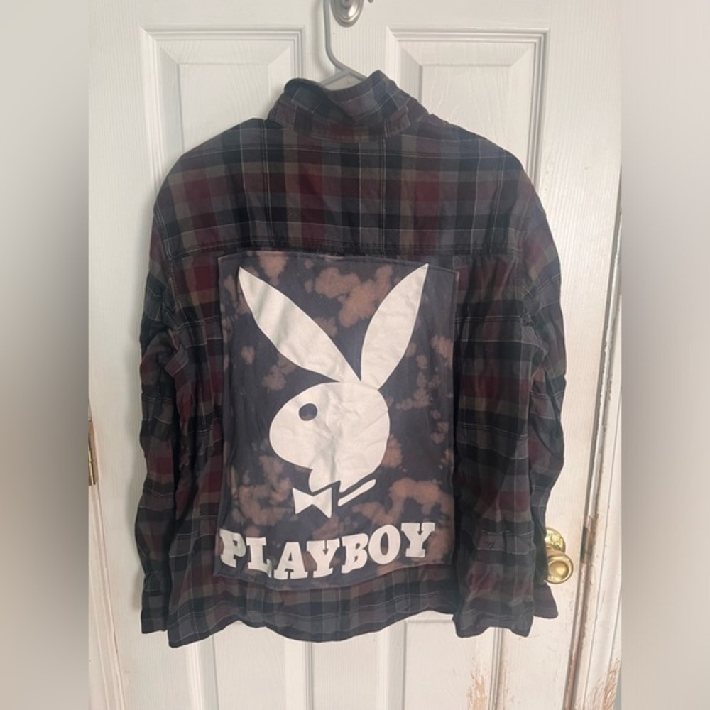 Custom Playboy Upcycled Flannel Carhartt Size 1X